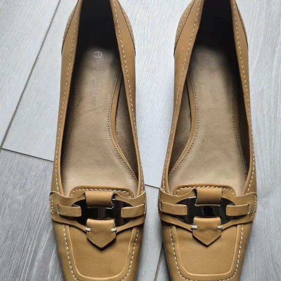 Etienne Aigner Vintage Dress Shoes Mustard Yellow Tan Leather Shoes-Size 8.5 - Picture 9 of 16
